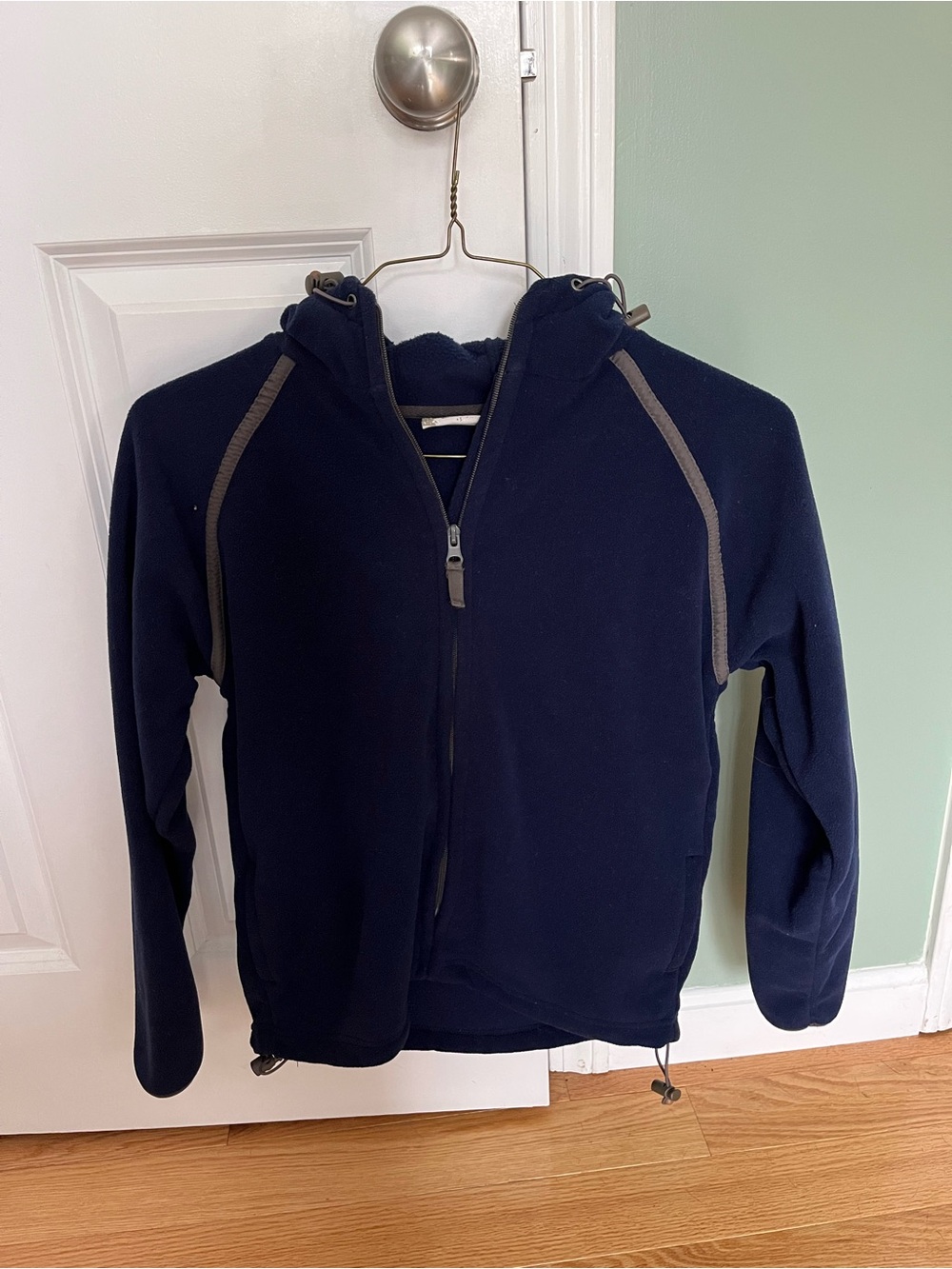 Navy Fleece Zip-Up Hoodie Jacket
